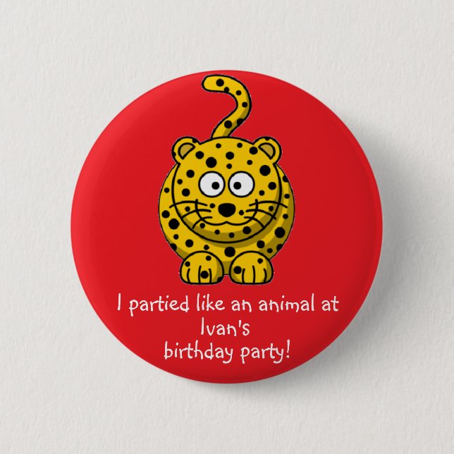 Party-bevorzugt Tierleopard-Knopf Party-Andenken Button (Vorderseite)