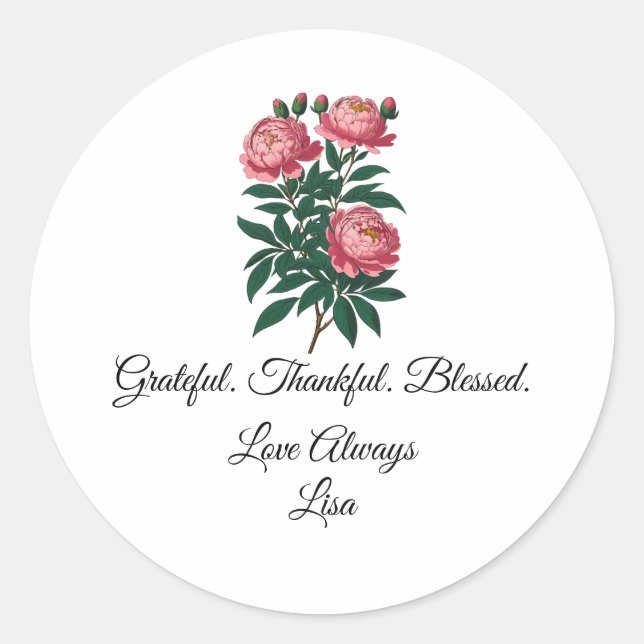 Party Birthday Shower Thank You   Runder Aufkleber (Vorderseite)