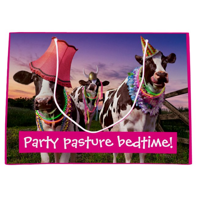 Party 'bis die Kühe kommen Zuhause Große Geschenktüte (Vorderseite)