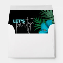 Party Black Blue Neon Tropical 40. Geburtstag