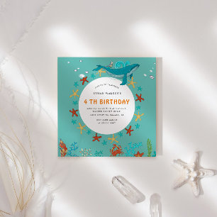 Party Blau und Weiß zum Geburtstag Einladung