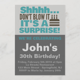 Party Blue Birthday Einladung