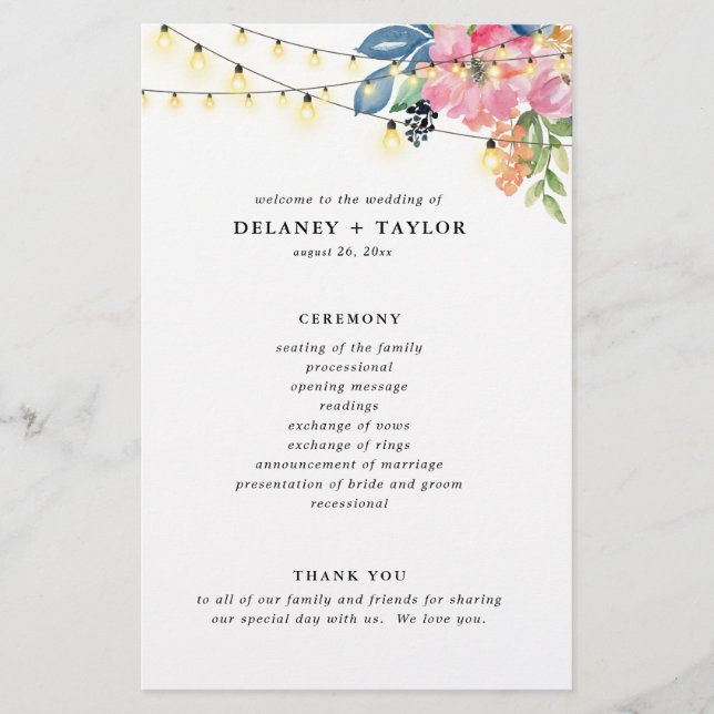 Party-, Blume- und Leuchtenpapierprogramm Flyer (Vorne)