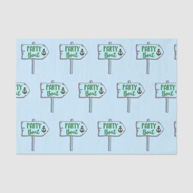 Party Boat with Anchor Nautical Theme Seidenpapier (Vorderseite)