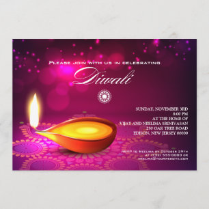 Party Bokeh Lights Diwali Lamp Einladung