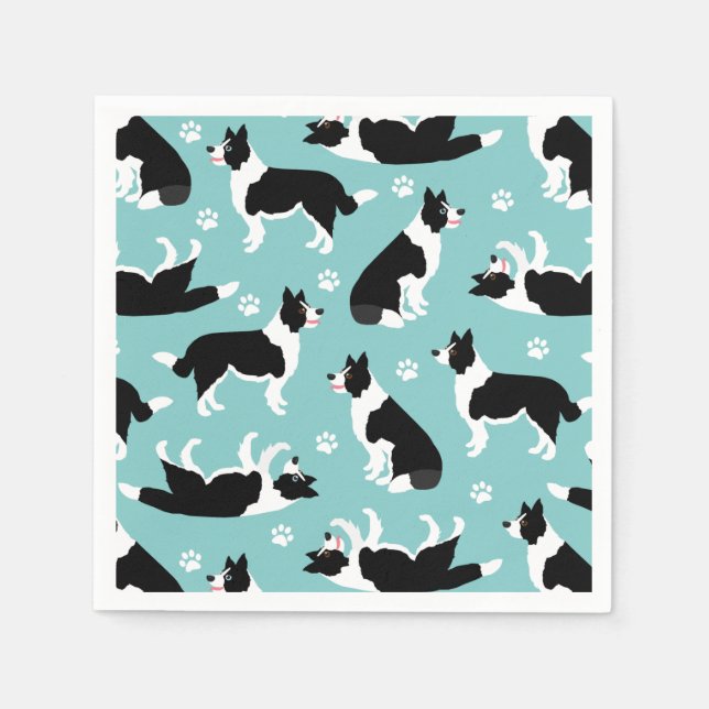 Party "Border Collie" und "Paw Print" Serviette (Vorderseite)