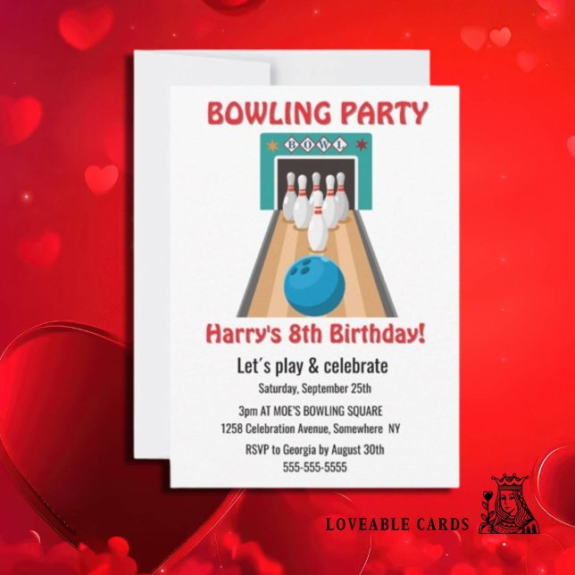 Party Bowling Einladung (Epic Ten Pin Party Invitations for Kids' Unforgettable Fun!)