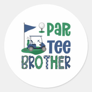 Party Bruder Golf Liebhaber Geburtstagsfeier Famil Runder Aufkleber