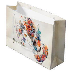 Party Bunte Blumen Gitarre Musikinstrument Große Geschenktüte