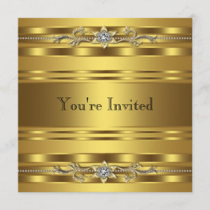 Party-Business-Event in Gold Black Krawatte Einladung