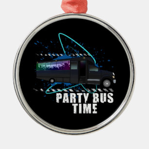 Party-Buszeit Silbernes Ornament