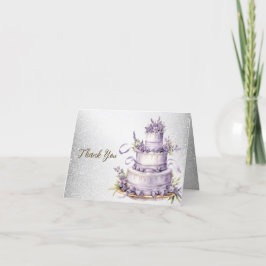 Party Cake Lavendel Floral Wasserfarbener Park/Gar Dankeskarte