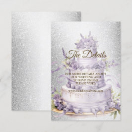 Party Cake Lavender Floral Elegante Hochzeit Begleitkarte