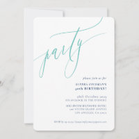 PARTY calligraphy stylish minimal navy mint