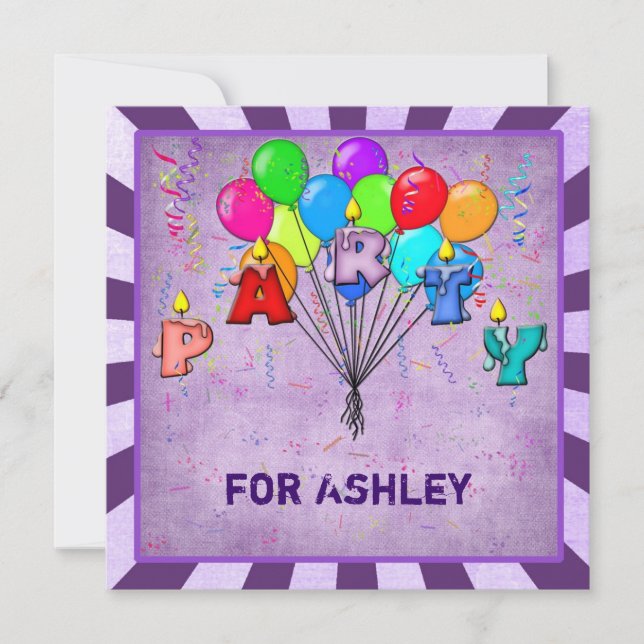 Party Candles Einladung (Vorderseite)