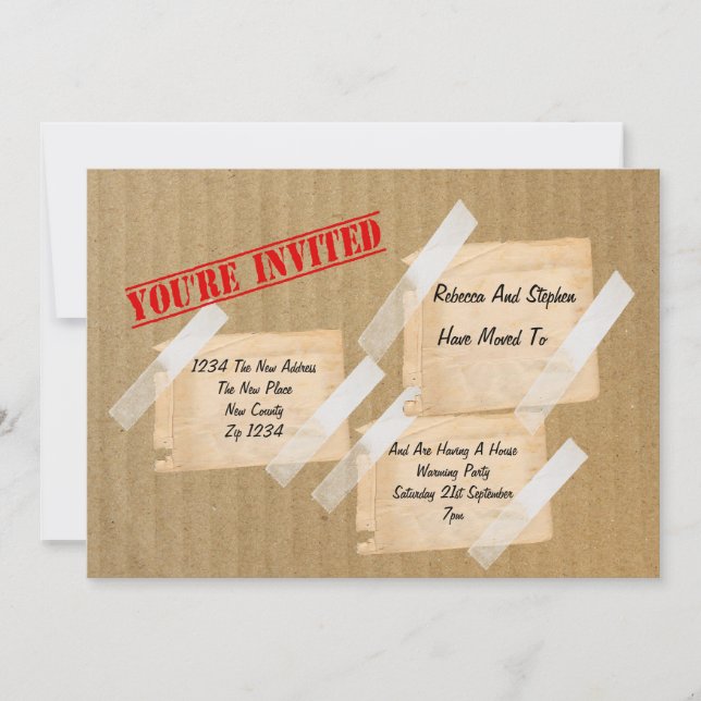 Party-CardBoard-Box für House Erwärmung Einladung (Vorderseite)