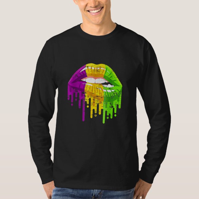 Party Carnival Gifts Lips Mardi Gras T-Shirt (Vorderseite)