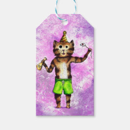 Party Cat Gift Tags Geschenkanhänger
