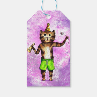 Party Cat Gift Tags Geschenkanhänger
