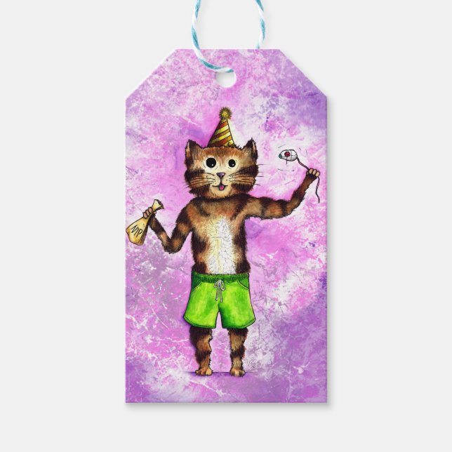 Party Cat Gift Tags Geschenkanhänger (Vorderseite)