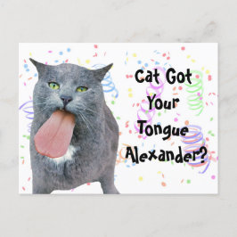 Party Cat Got Ihre Zunge? Postkarte