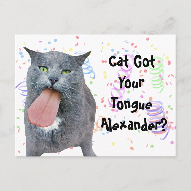Party Cat Got Ihre Zunge? Postkarte (Vorderseite)