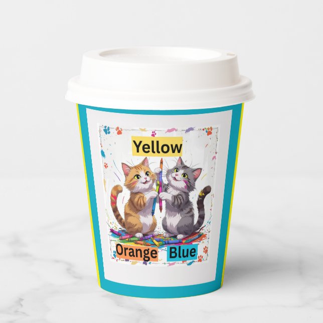 Party Cats color class Pappbecher (Vorderseite)