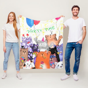 Party Cats Fleece Blankke - Benutzerdefinierter Te