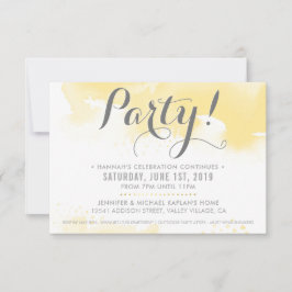 PARTY CELEBRATION CARD Moderne gelbe Aquarellfarbe RSVP Karte