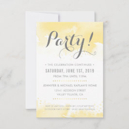 PARTY CELEBRATION CARD Moderne gelbe Aquarellfarbe RSVP Karte