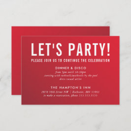 PARTY CELEBRATION CARD Moderne rote Bordeaux ombre Einladung