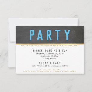PARTY CELEBRATION Graue Goldmakrelen RSVP Karte
