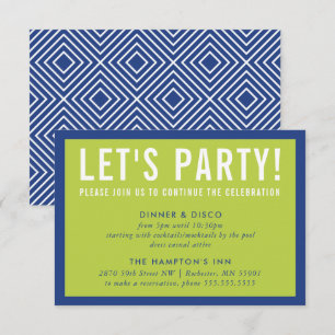 Party CELEBRATION INFO Moderne kaltblauen Limon Einladung