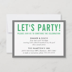 PARTY CELEBRATION INFO Moderner Junge grau Einladung