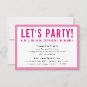 PARTY CELEBRATION INFO Modernes Mädchen pink Einladung