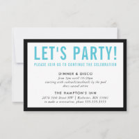 PARTY CELEBRATION INFO Modernes, schwarzes Aqua