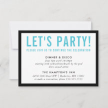 PARTY CELEBRATION INFO Modernes, schwarzes Aqua