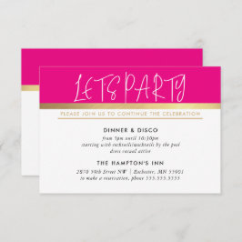 PARTY CELEBRATION INFO ultra trendy pink gold Einladung