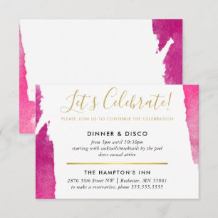 PARTY CELEBRATION INSERT Moderner Luxus vergoldet  Einladung