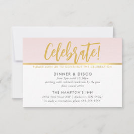 PARTY CELEBRATION KARTE Blassrosa Goldpolka-Punkte