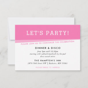 PARTY CELEBRATION Moderne, fette Winkel pink Einladung