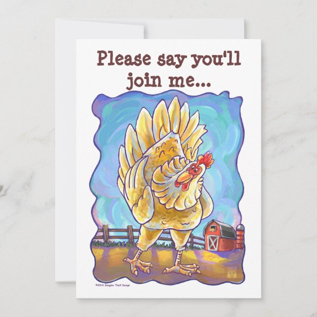 Party-Center für Hühner Einladung (Vorderseite)