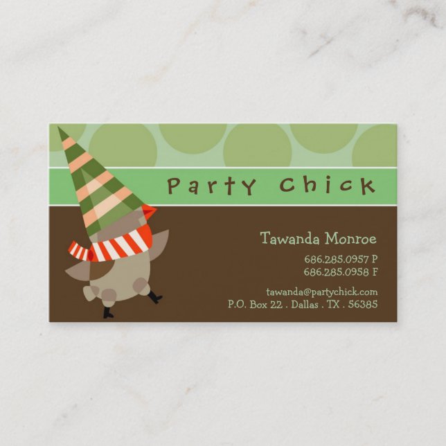 Party Chick Business Cards Visitenkarte (Vorderseite)