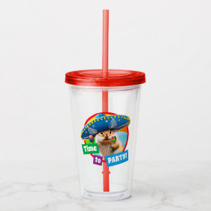 Party Chipmunk in Sombrero Acryltrinkbecher