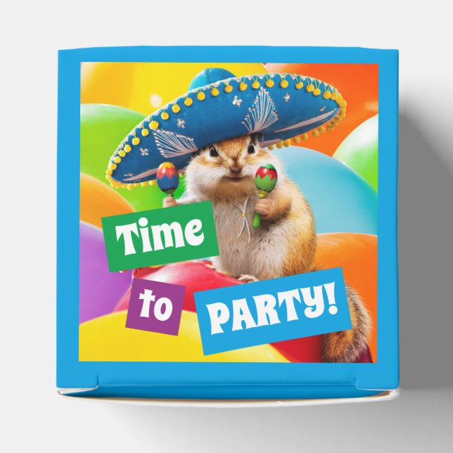 Party Chipmunk in Sombrero Geschenkschachtel (Oben)