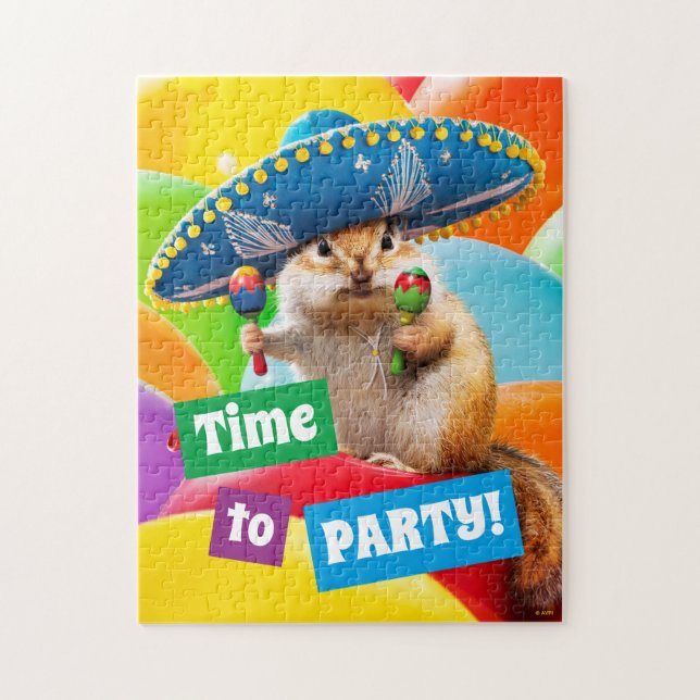 Party Chipmunk in Sombrero Puzzle (Vertikal)