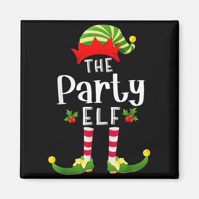 Party Christmas Elf Matching Pajama X-mas Party  Magnet (Vorne)