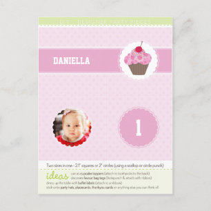 PARTY CIRCLES: Cupcake 3 Einladungspostkarte
