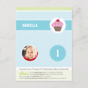 PARTY CIRCLES: Cupcake 6 Einladungspostkarte