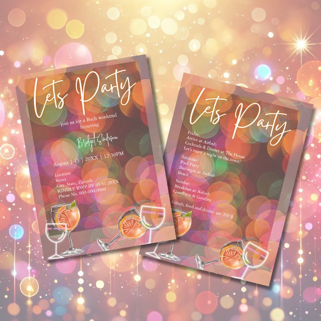 Party & Cocktail Bacheloretto Wochenende Einladung (Von Creator hochgeladen)